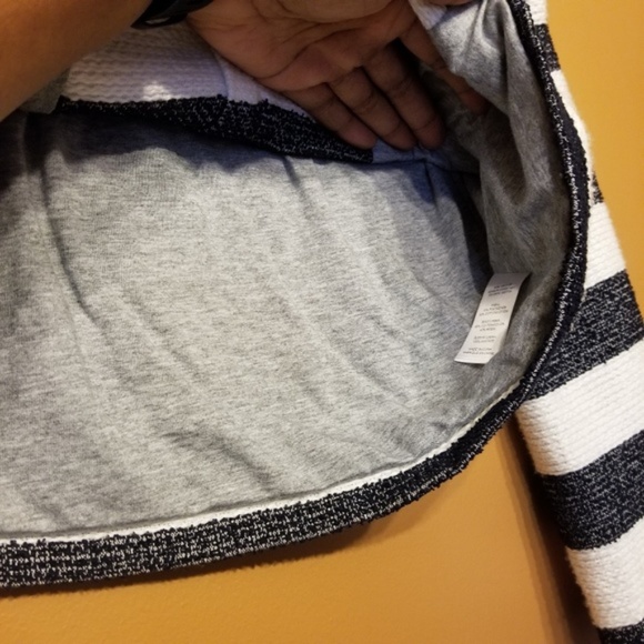 Anthropologie Splendid Navy Striped Cropped Jacket - Picture 6 of 7